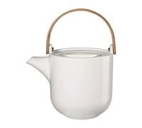 ASA Selection coppa yuki Teiera con manico in legno Pentola in porcellana bianca lucida 1L