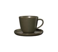 ASA SELECTION Kaffeetasse mit Untertasse 0,25l Coppa Nori verde scuro