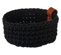 ASA Selezione cestini Cestino all'Uncinetto S Nero Cestino del Pane Cotone Decorativo Ø 17 cm