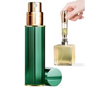 ASADAYS Atomizzatore per profumo ricaricabile, 10 ml, portatile, da viaggio, a prova di perdite, mini formato, erogatore di colonia, per uomini e donne (PA, Sherwood verde smeraldo)