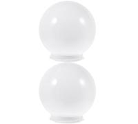 ASAKKURA 2 Pezzi Paralume a Globo in Acrilico Bianco Latte 200mm per Lampada da Parete Esterno, Copertura per Luce da Giardino e Portico, Accessorio Paralume per Lampione da Veranda