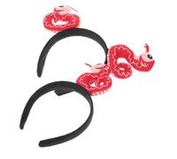 ASAKKURA 2pezzi Fascia Per Capelli Serpente Dello Zodiaco Fascia Imbottita Stampa Serpente Accessorio Leggero Per Copricapo Cartoni Animati Per Anno