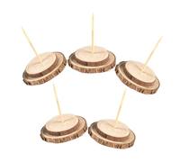 ASAKKURA 5 Pezzi Supporto in Legno per Albero di Natale Artificiale da Basi Øcm Sostegno Robusto e Naturale per Decorazioni Natalizie Multiple