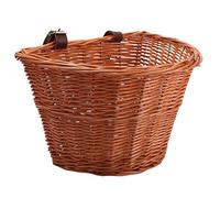 ASAKKURA Cestino in Vimini Intrecciato a Mano a Forma, Cestino Anteriore per Bicicletta, Contenitore Robusto in Salice Naturale Facile Fissaggio per Manubrio, per Ciclismo all’Aperto