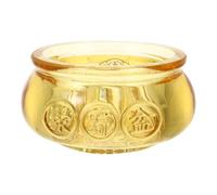 ASAKKURA Decorazione Cornucopia in Cristallo Giallo 60mm, Ciotola D’oro per Ufficio e Casa, Ornamento Micro Paesaggio Compatto per Arredamento e Forniture Buddiste