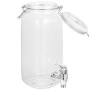 ASAKKURA Distributore di Bevande con Rubinetto 2l in Vetro Trasparente con Coperchio Ermetico e Anello di Tenuta, Barile per Succhi e Vino, Contenitore per Uso Domestico in Cucina