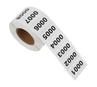 ASAKKURA Etichette Autoadesive Numeriche Consecutive 0001-1000, Adesivi Digitali di Colore Chiaro 40x20mm Rotolo da 1000 Pezzi per Organizzazione Ufficio, Magazzino e Inventario