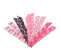 ASAKKURA Fasce per Chioma Rosa Nastro per Donna, Set 5 Pezzi Copricapo da Festa per Raccolte Fondi e Riunioni, Accessorio Decorativo per Sensibilizzazione Cancro al Seno