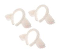 ASAKKURA Fascia per Chioma da Pecora in Peluche Morbido 3 Pezzi, Cerchietto Orecchie di Agnello Antiscivolo per Adulti, Accessori Cosplay Festa a Tema Fattoria e Feste di Compleanno