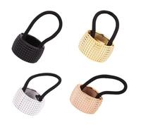 ASAKKURA Fermacoda per Chioma Elastico 4 Pezzi, Anello Elastico per Chioma Fini e Spessi, Porta Acconciature Polsino per Coda di Cavallo per Feste, Lauree e Appuntamenti