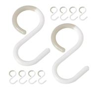 ASAKKURA Ganci a S in Plastica Bianca 12 Pezzi per Cucina e Casa, Ganci Robusti per Appendere Asciugamani e Accappatoi, Soluzione Salvaspazio Versatile