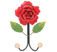 ASAKKURA Gancio da Parete a Forma di Rosa Rossa in Ferro, Sicuro e Facile da Installare, per Camera da Letto e Hotel, Porta Chiavi e Accessori Funzionale