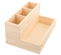 ASAKKURA Organizer per Trucco in Legno Piccolo Portapennelli da Trucco Contenitore per Dischetti di Cotone e Portaaccessori, Porta Pennelli Make Up Compatto per Bagno e Toletta