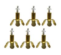 ASAKKURA Porta Stoppini a Tre Gambe in Rame Dorato, Set 6 Pezzi, Supporto per Stoppino Lampade a Olio e Preghiera, Accessori per Candele e Lampade Buddiste, Base Spessa per Uso