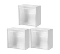 ASAKKURA Scatola Portaoggetti da Parete 3 Pezzi per Bagno Dispenser per Tamponi e Porta Dischetti Struccanti, Organizer Compatto per Cosmetici e Rossetti