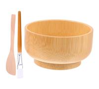 ASAKKURA Set 3 Pezzi Ciotola Legno per Maschere Fai da Te Spatola e Pennello Antigoccia, Accessori per Miscelazione Maschera Viso, Utensili Pratici per Bellezza Casa, Salone e Viaggio