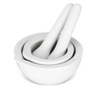 ASAKKURA Set da 2 Mortai e Pestelli in Ceramica 60mm e 90mm per Macinare Spezie e Pillole, Ciotole Ergonomiche Resistenti per Cucina e Farmacia, Utensili per Condimenti e Compresse