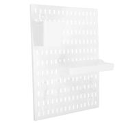 ASAKKURA Set Pannello da Parete Ganci in Plastica Bianca, Organizer da Parete per Cucina e Casa, Salvaspazio senza Fori, Accessori per Riporre Utensili e Oggetti Vari