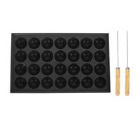 ASAKKURA Teglia per Takoyaki in Ferro Antiaderente 28 Fori Set da 3 Pezzi Ago per Pesce e Polpo, Piastra per Pancake e Lumache, Accessorio Cucina per Cottura Domestica Facile da Pulire