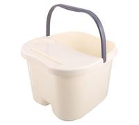 ASAKKURA Vasca Idromassaggio i Piedi in Plastica Bianca con Coperchio, Vasca Portatile per Pediluvio con Massaggio a Protuberanze, Bacinella Profonda Compatta per Cura e Relax