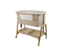 Asalvo Lettino Culla Neonato da Campeggio, Viaggio, Portatile Fianco Letto per Co-sleeping con Ruote colore Beige - Smart