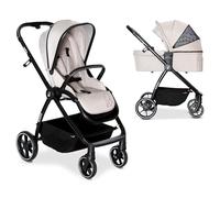 Asalvo Duo Rodi Passeggino, Carrello Pieghevole Ultraleggero e Compatto, Manico Trolley, Bagagli Aerei, Reclinabile, Carrello Neonato, Barra di Sicurezza, Imbracatura 5 Punti, fino a 23 kg, Beige