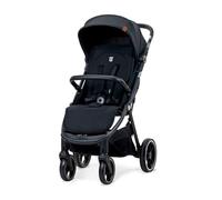 Asalvo KIBU - Passeggino, passeggino, passeggino, comodo, ultra leggero, sicuro, capottina con finestra e freno posteriore, maneggevole, pieghevole compatto, carico massimo 24 kg, nero