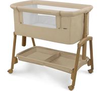 Asalvo Lettino Culla Neonato da Campeggio, Viaggio, Portatile Fianco Letto per Co-sleeping con Ruote colore Beige - Smart