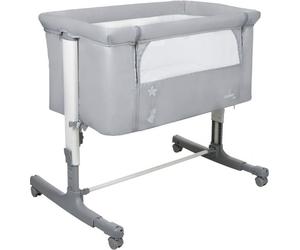 Asalvo Lettino Culla Neonato da Campeggio, Viaggio, Portatile Fianco Letto per Co-sleeping con Ruote colore Grigio - Calm