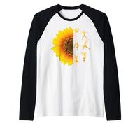 Asana Posture Yoga con di Fiori di Girasole Regalo Yogi Maglia con Maniche Raglan