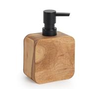 Asashizen Dispenser di sapone in legno di mango fatto a mano, design elegante, facile da riempire, dispenser di liquidi adatto per case, bagno, hotel, ristoranti