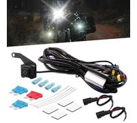 Asasytal Cablaggio Barra LED Moto, 12V Controllo 2 Lampade, Fusibile 10A/15A Kit relè ON/OFF Impermeabile, per Interruttore Fendinebbia, Luce di Lavoro Aggiuntiva/Fanali Ausiliari, 1 Impostato