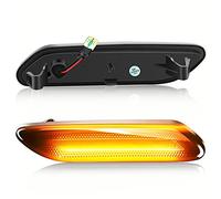 Asasytal Indicatore di Direzione Dinamico, Alta Luminosità Ambra Canbus Error Free Sequenziali a LED del Segnale con CE E4 Lente Fumo Nero Compatibile con Mini Cooper R60 R61, 2 Lampade