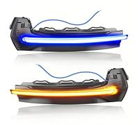 Asasytal Indicatori di Direzione a LED dinamici, Una Coppia di Indicatori di Direzione per Specchietti Retrovisori laterali Ambra Per Au-di A3 8V, S3 8V, RS3 8VA 2013-2020, Blu e Giallo, 2 Pezzi