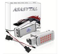 Asasytal Lampade di a LED footwell Luci di Benvenuto Gradino per Porte Lampadina Guanto, Bagagli Lampade Super Luminoso Compatibile con VW Seat Audi A2 S2 Q5 Q7 R8 Ect., Red, 2 Pezzi