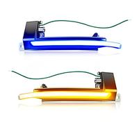 Asasytal Parte di Ricambio per Indicatori di Direzione Dinamici Una Coppia di Luci a LED a Specchio Per Au-di A4 S4 B8 8K A5 S5 B8 8K A6 S6 4F C6 A8 S8 D3 Q3 SQ3 A3 8P, Blu e Giallo, 2 Pezzi