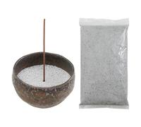 Asayu Japan Kit Portaincenso con Cenere d'Incenso Grigia, Fatto in Giappone, Ciotola in Ceramica per Portaincenso Giapponese e Sabbia per Bruciare - Kit Portaincenso (50g Cenere)
