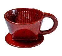 Asayu Japan Porta Filtro di Carta a Lenta Preparazione con 3 Fori per Caffè e Tè Caldi, Cono per Caffè in Ceramica Realizzato in Giappone (Rosso Cromato, Cono)