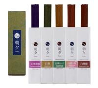 Asayu Japan Set di Incenso Naturale, Fragranze Sandalo (Mix Rosa, Salvia Bianca, Sakura e Prugna) Assortimento di Bastoncini di Incensi realizatti in Giappone