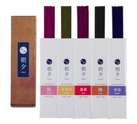 Asayu Japan Set d'Incenso Naturale, Fragranze Fiorale (Sakura, Gelsomino, Rosa, Prugna e Wagiku) Assortimento di Bastoncini di Incensi realizatti in Giappone