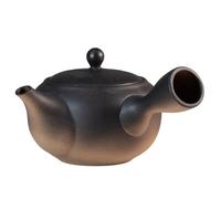 Asayu Japan Teiera Tradizionale Kyusu - 430 ml (14,5 fl.oz), Nero/Marrone, Made in Japan (Tokoname Yaki) - Per Tè Verde e Cerimonia del Tè