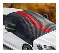 ASBHFC Copertura Parabrezza Auto 4 Stagioni per Mahindra KUV100 (2016-2025 2026), Telo Antighiaccio e Antineve per l’Inverno, Parasole Estivo Anti UV con Coprispecchietti,Red