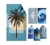 Asbtos Telo mare grande, 180 x 100 cm, double face, ad asciugatura rapida, morbido, leggero, facile da pulire, asciugamano in microfibra senza sabbia, per viaggi, vacanze, nuoto, campeggio, con borsa