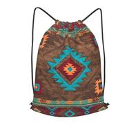 asbwuo African Tribal Aztec Outdoor Leisure Drawstring Backpack, Lightweight Waterproof Sports Bag For Men & Women - Gym, Yoga, Travel