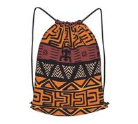 asbwuo African Tribal Mudcloth Outdoor Leisure Drawstring Backpack, Lightweight Waterproof Sports Bag For Men & Women - Gym, Yoga, Travel
