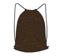 asbwuo Afrocentric African Mud Cloth Print Outdoor Leisure Drawstring Backpack, Lightweight Waterproof Sports Bag For Men & Women - Gym, Yoga, Travel
