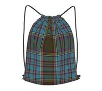 asbwuo Anderson Clan Family Tartan Outdoor Leisure Drawstring Backpack, Lightweight Waterproof Sports Bag For Men & Women