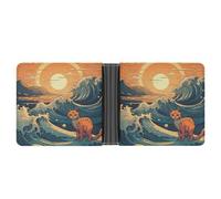 asbwuo Anime Style Cat Leather Bifold Wallet with 2 Hidden Pockets 6 Card Slots Slim Wallets for Cash, Cards, And ID