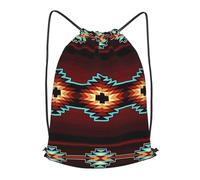 asbwuo Aztec Tribal Outdoor Leisure Drawstring Backpack, Lightweight Waterproof Sports Bag For Men & Women - Gym, Yoga, Travel