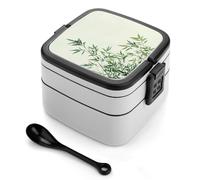 asbwuo Bento Box Fresh And l Tree, contenitori per la preparazione dei pasti a 2 scomparti, porta pranzo impilabile con coperchi, contenitori riutilizzabili per alimenti divisi per viaggi e lavoro